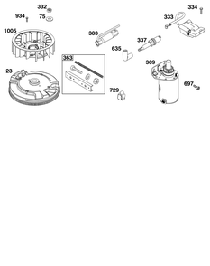 Part Location Diagram of 84004414 Briggs and Stratton FAN, FLYWHEEL